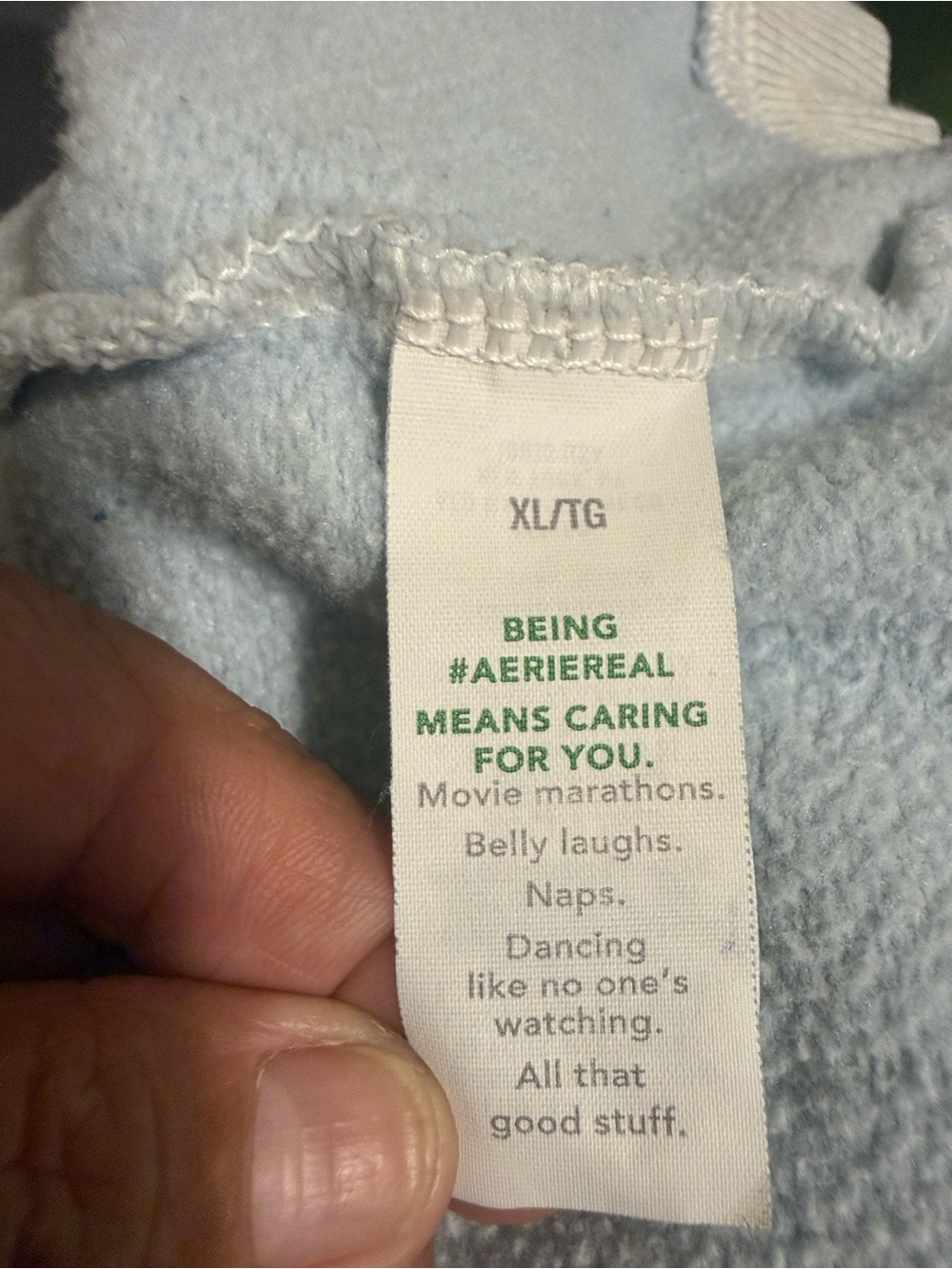 aerie Light Blue Zip-Up Funnel Neck Sweatshirt - Picture 7 of 9